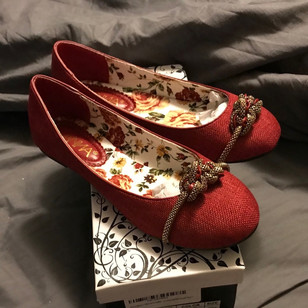 Brick red ballet flats